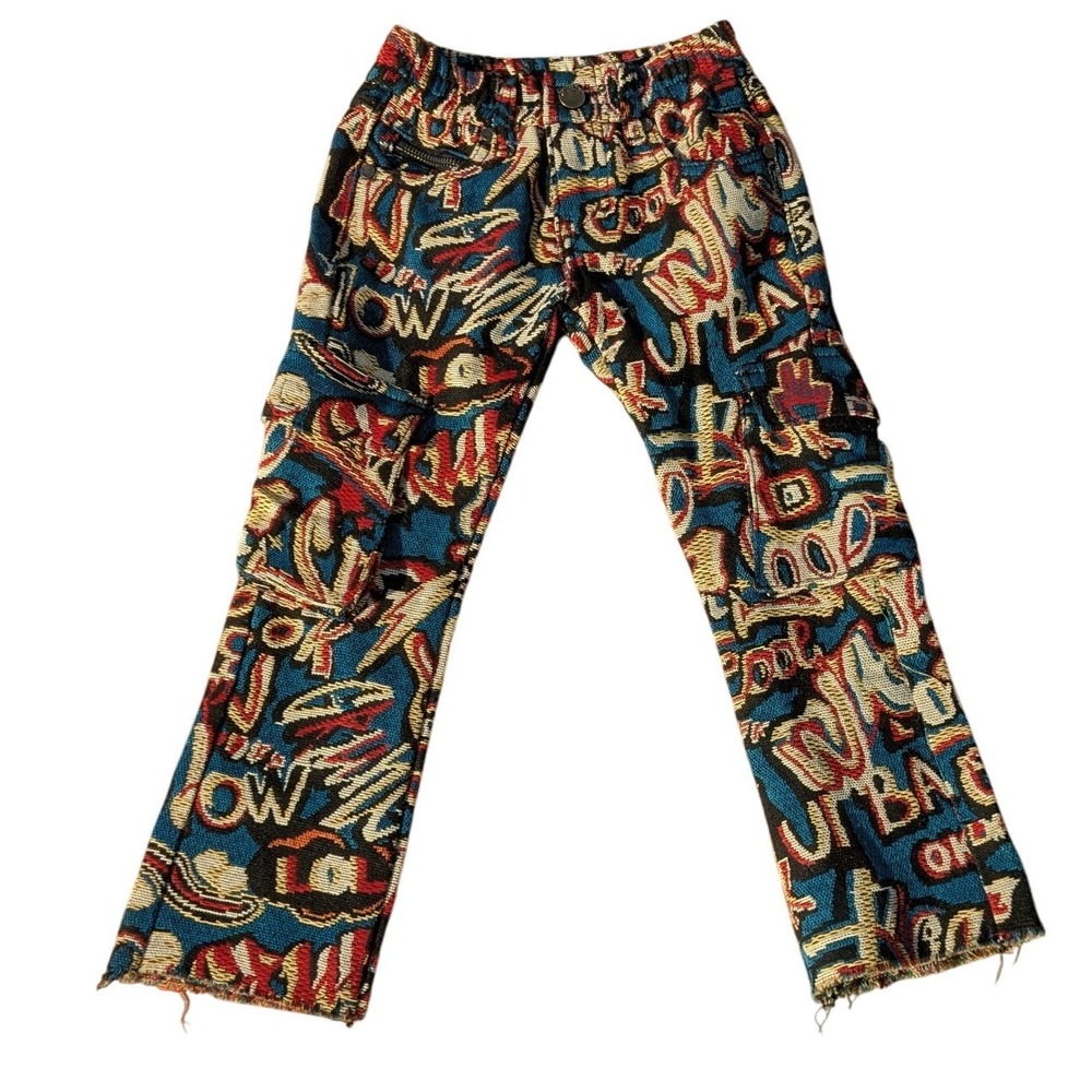 Kids Multicolor Graphic Knit Joggers - Bold Pattern
